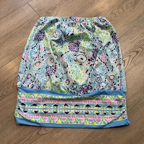LILLY PULITZER Adella Tube Top OPEN WATER Blue Ibiza‎ Strapless Size Small S - Picture 2 of 6